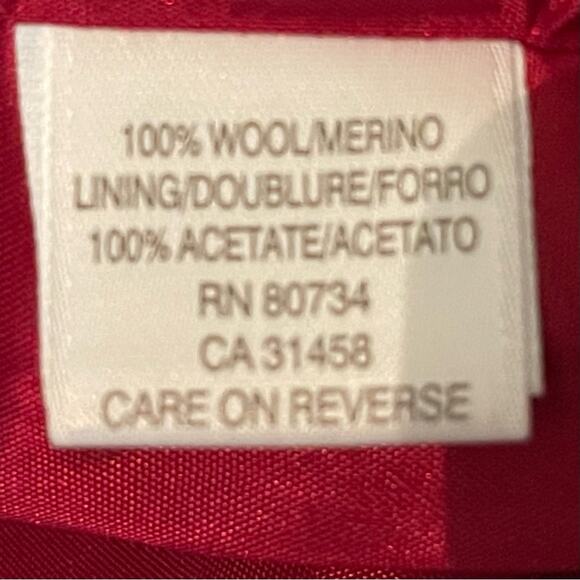 BCBGMaxAzria Red Pure Smooth Wool Academia Office Career Dress NWOT Size 8 - Picture 10 of 14